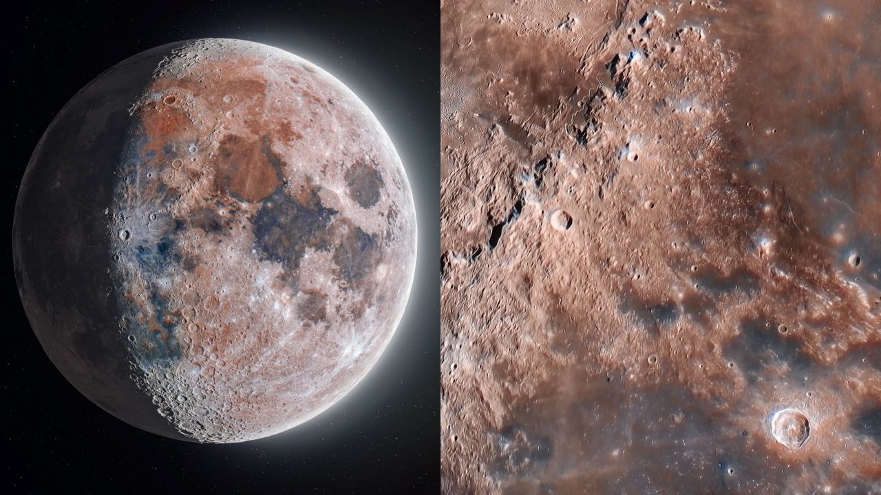 Ay'ın şimdiye kadarki en ayrıntılı fotoğrafı yayınlandı! Mavi ve kırmızı renkler dikkat çekiyor