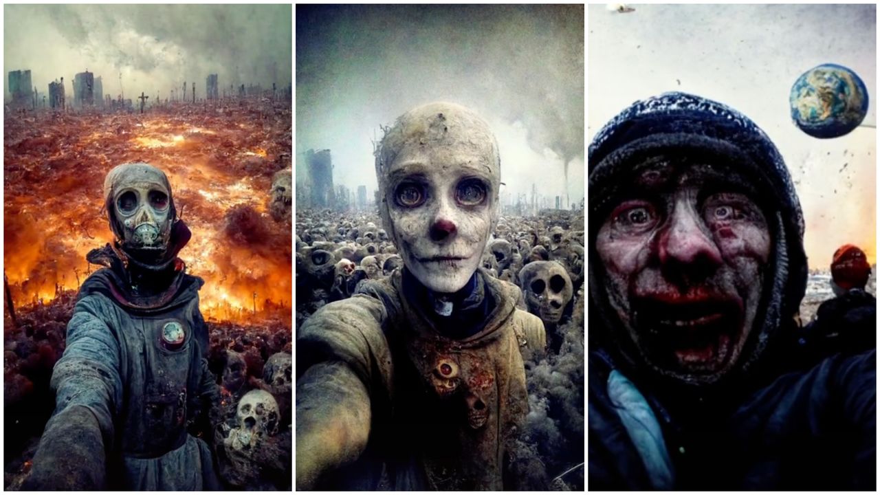 Yapay zekanın oluşturduğu korkunç selfie görüntüleri, Dünya’daki son günün nasıl olacağını gösterdi!