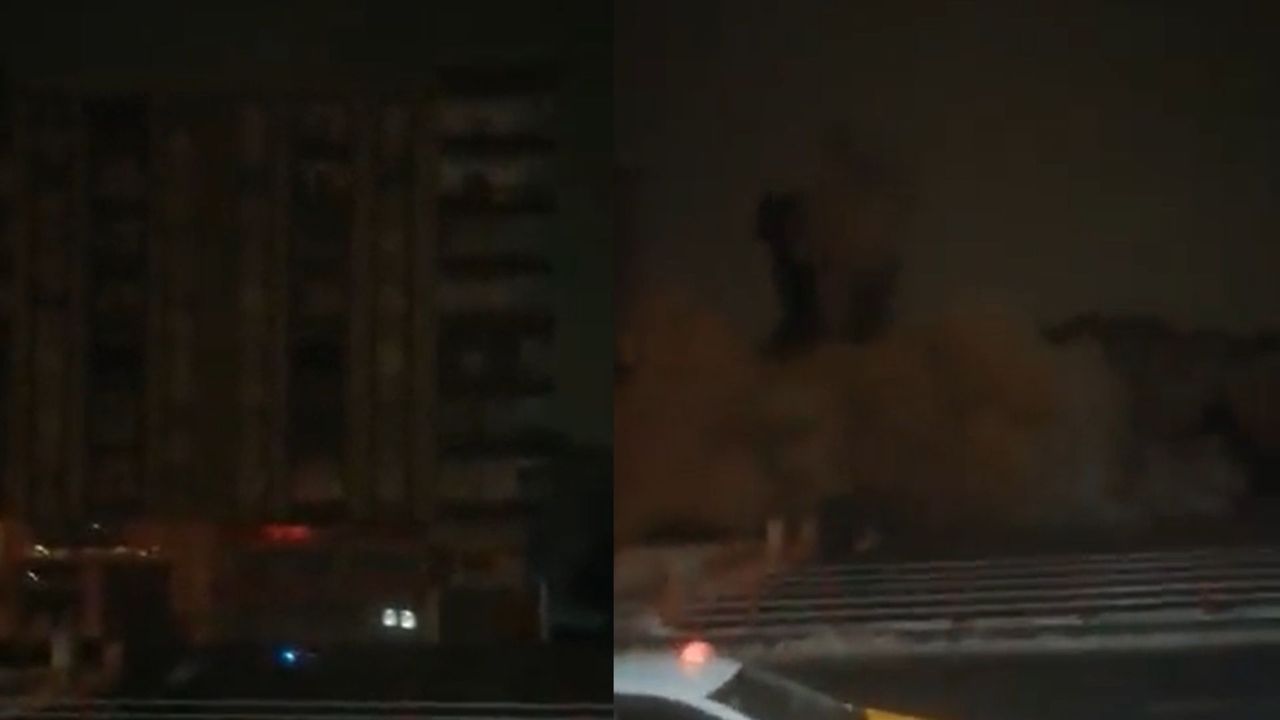 Diyarbakır'da deprem anları sosyal medyada paylaşıldı! Bina 2 saniye içinde çöktü -VİDEO