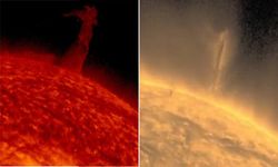 Güneş'i saran dev kasırga: Dünya'dan 14 kat daha büyük -VİDEO
