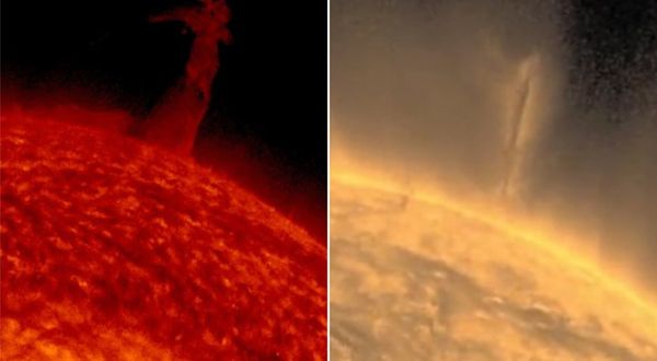 Güneş'i saran dev kasırga: Dünya'dan 14 kat daha büyük -VİDEO