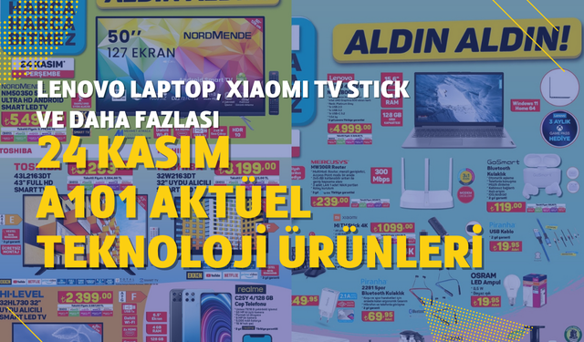 24 Kasım A101 Aktüel teknoloji ürünleri:  Xiaomi Mi TV Stick 4K, Lenovo Notebook ve daha fazlası