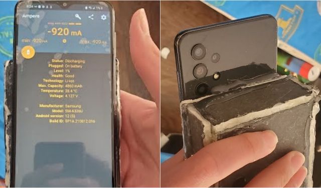 Samsung Galaxy A32 telefonuna tam 30.000 mAh pil taktı: Fakat biraz kötü gözüküyor...