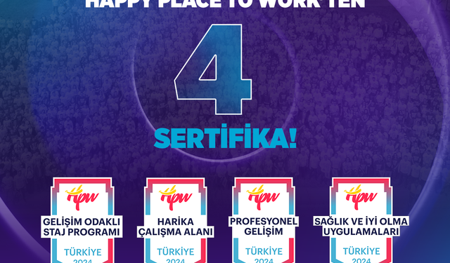 TEI’ye Happy Place to Work’ten 4 sertifika daha