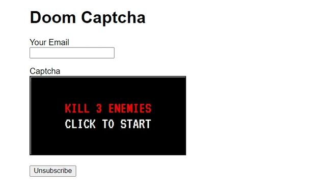 Doom oyunu Captcha oldu! Geçmek için canavarları öldür...