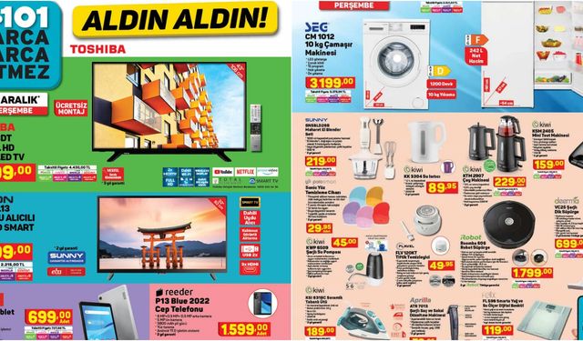 30 Aralık Perşembe A101 Aktüel Teknoloji ürünleri! Lenovo Tab M7 tablet, Roomba 606 Robot süpürge ve daha fazlası...