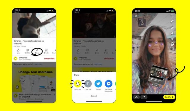 Artık Snapchat üzerinden YouTube videoları paylaşmak mümkün!